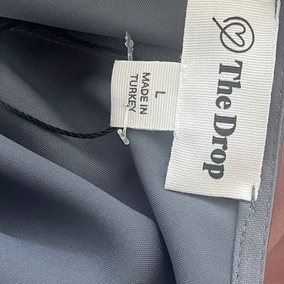 NWT THE DROP  Women's Estelle Deep V-Neck Front-Tie Mini Dress Size Large - Picture 9 of 9